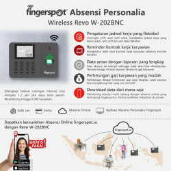 Mesin Absensi Sidik Jari Kartu Fingerspot - Revo W 202BNC WiFi