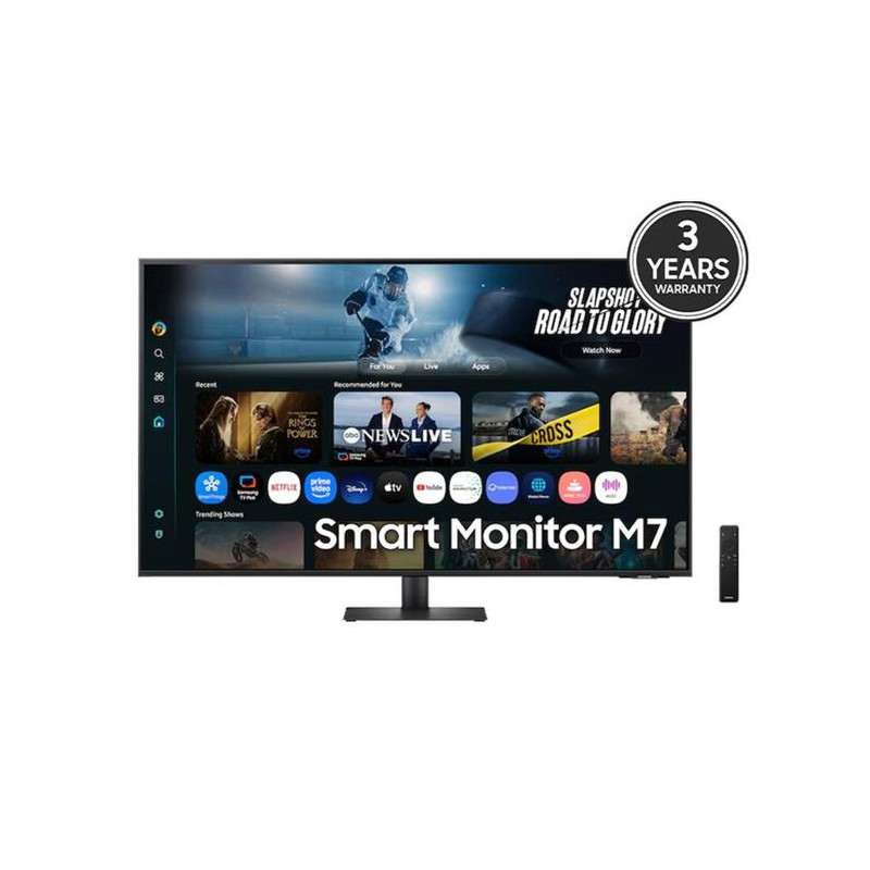 SAMSUNG SMART AI MONITOR 43 INCH M7 M70F VA UHD 4K 2160P 4MS 60HZ HDR10 HDMI USB-C BLUETOOTH BUILT-IN SPEAKER