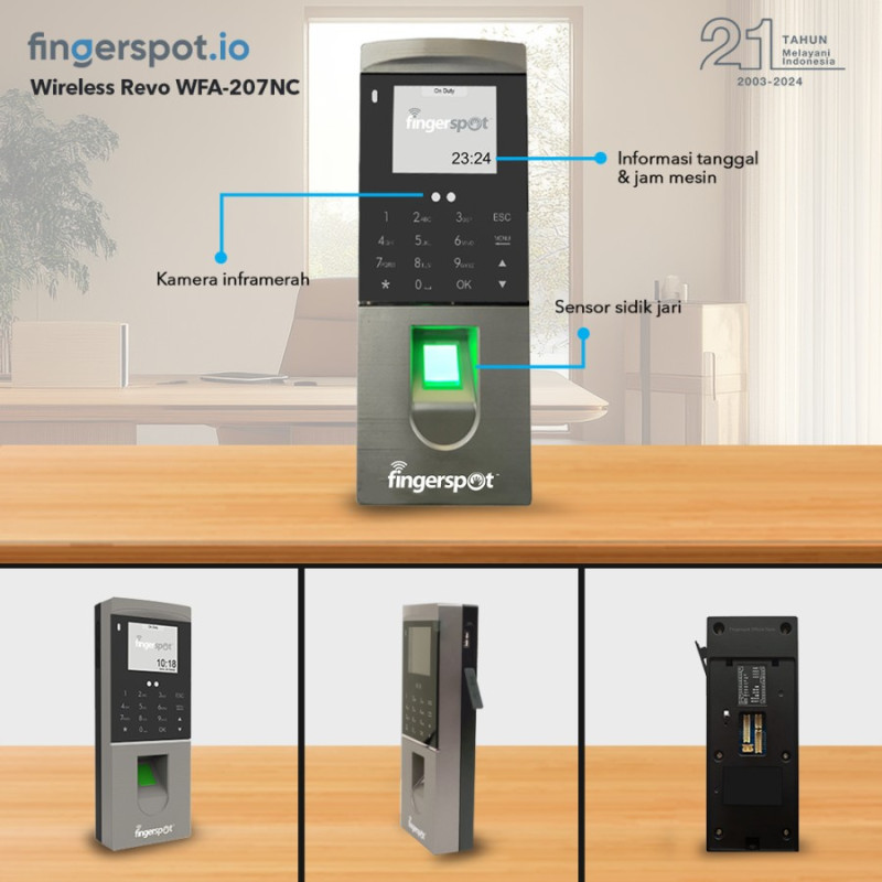 Mesin Absensi Wajah Sidik Jari WiFi - Akses Kontrol - Revo WFA-207NC