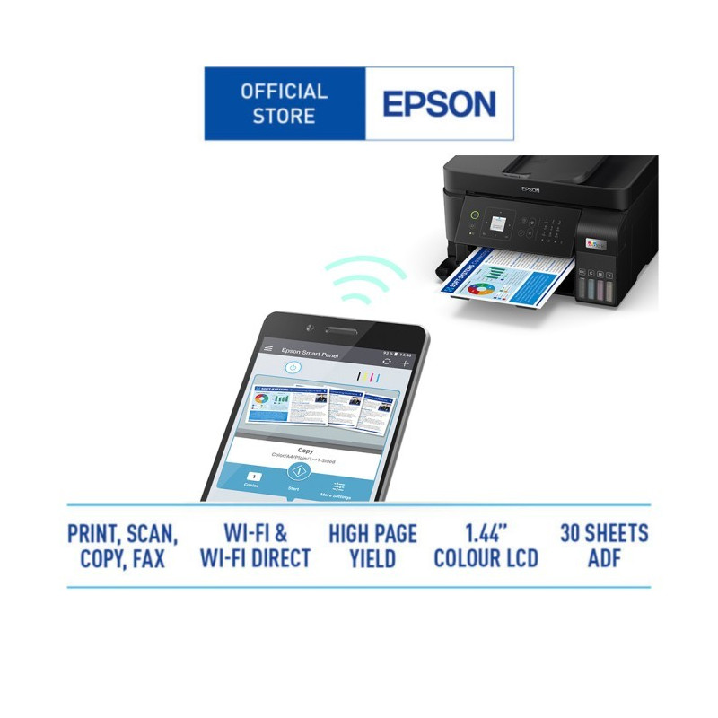 Printer EPSON L 5590 All in One Wireless EcoTank ADF Faxsimile Lan