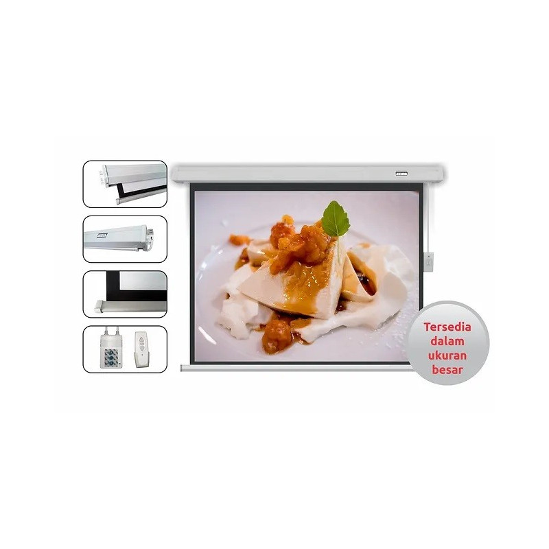 LAYAR PROYEKTOR BRITE SCREEN MR-1818 MOTORIZED SCREEN 70"