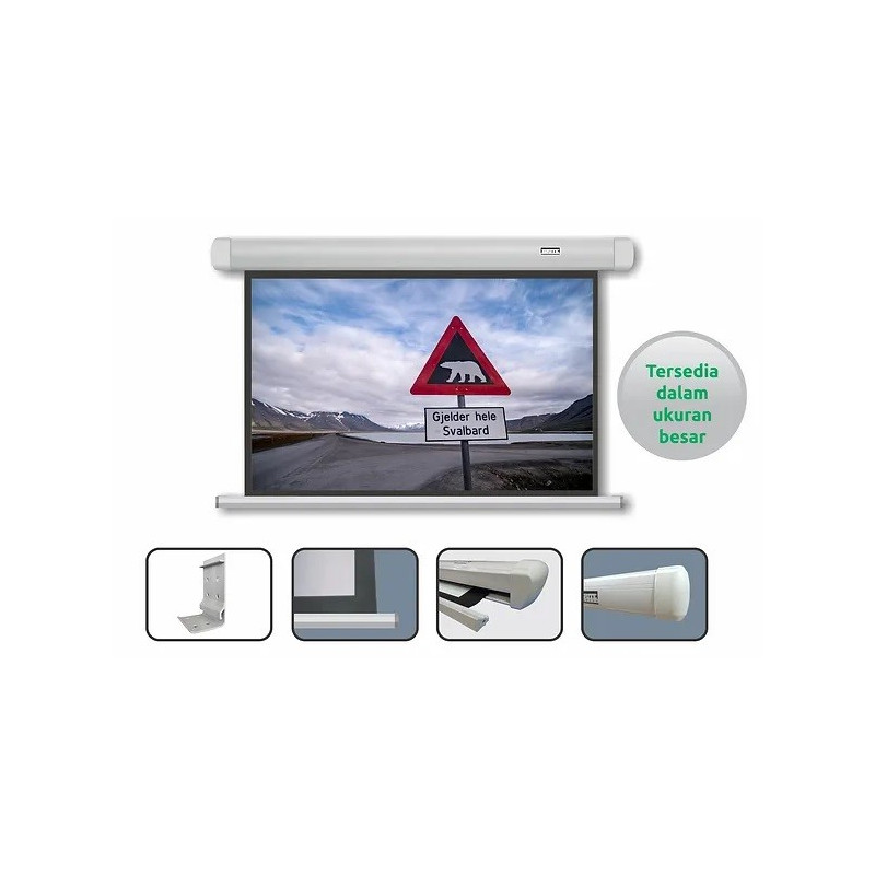 LAYAR PROYEKTOR BRITE SCREEN DMR-2121 DELUXE MOTORIZED SCREEN 84"